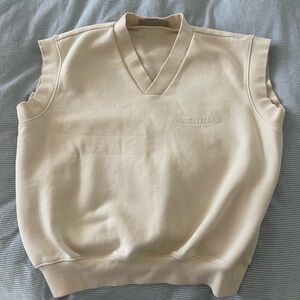 Fear of God Essentials Men's V-Neck Cream Sweater Vest